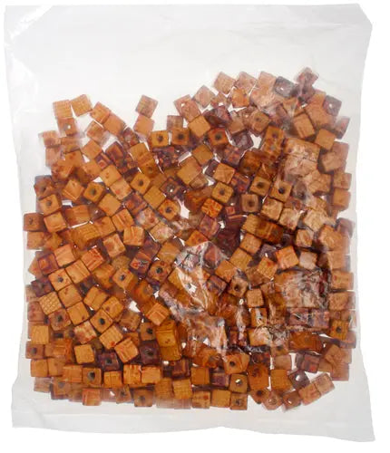 Wooden Bead Cube 10x10mm Mixed Pattern & Color