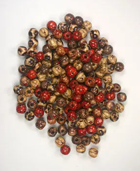 Wooden Bead Round 11mm Mixed Pattern & Color