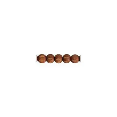 Euro Wood Beads Round Ridged 6mm Dark Brown - Cosplay Supplies Inc