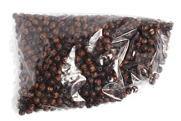 Euro Wood Beads Round Ridged 6mm Dark Brown