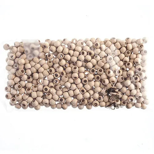Euro Wood Beads - Round Large Hole 8x6.5mm 