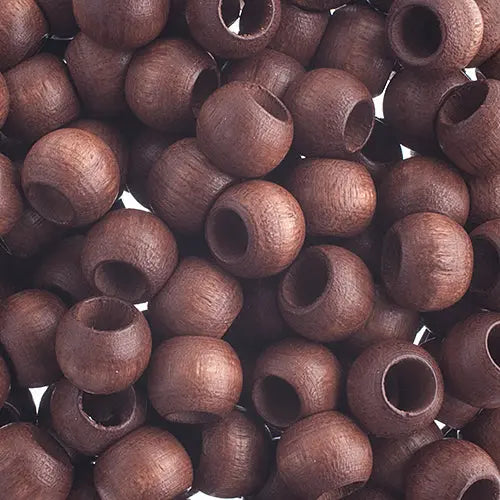 Euro Wood Beads - Round Large Hole 8x6.5mm 