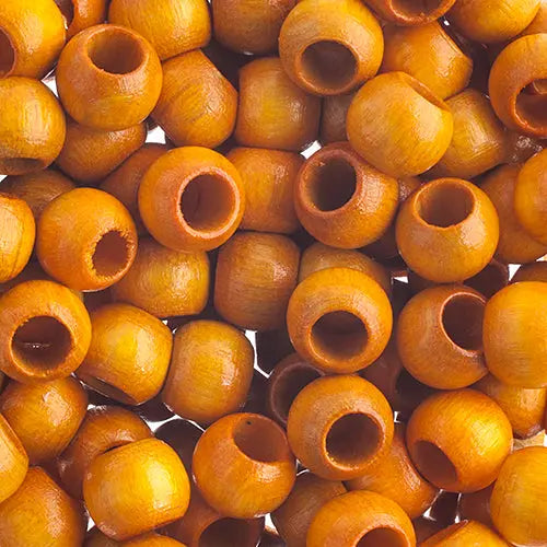 Euro Wood Beads - Round Large Hole 8x6.5mm 