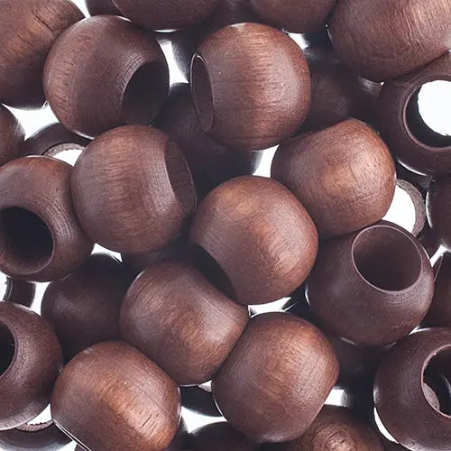 Euro Wood Beads - Round Large Hole 12x9.8mm 