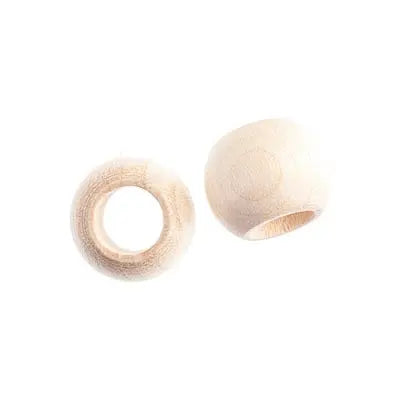 Euro Wood Beads - Round Large Hole 14x11mm - Cosplay Supplies Inc