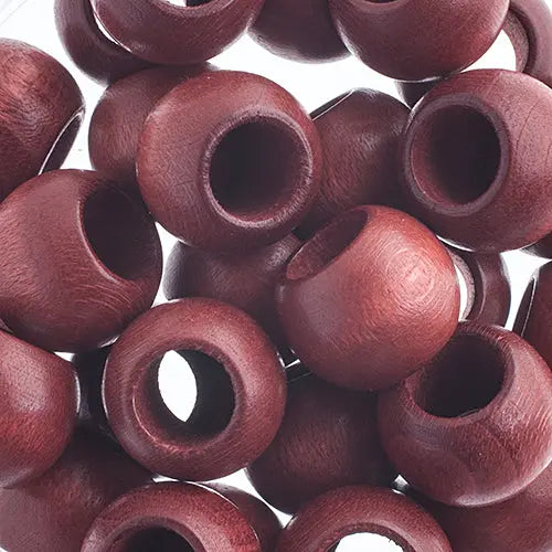 Euro Wood Beads - Round Large Hole 14x11mm 