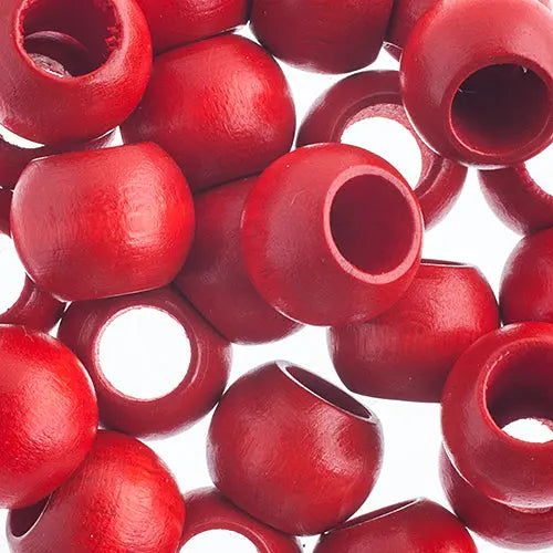 Euro Wood Beads - Round Large Hole 14x11mm 