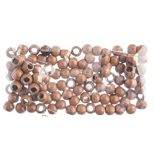 Euro Wood Beads - Round Large Hole 14x11mm 