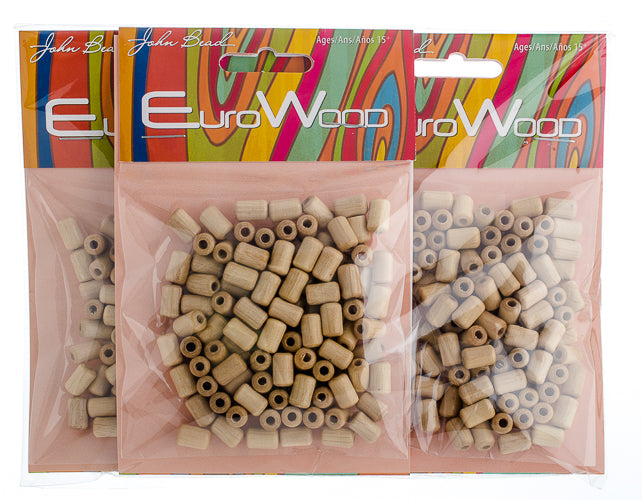 Euro Wood Beads Cylinder 6x9mm 