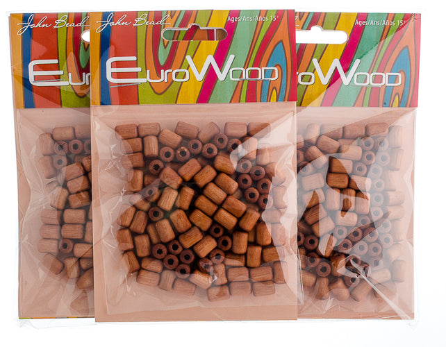 Euro Wood Beads Cylinder 6x9mm 