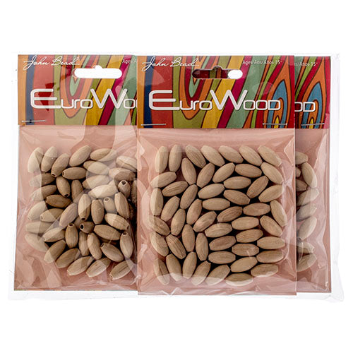 Euro Wood Beads Oval 7x14mm 