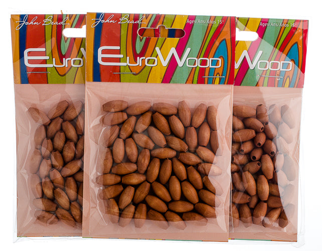 Euro Wood Beads Oval 7x14mm 