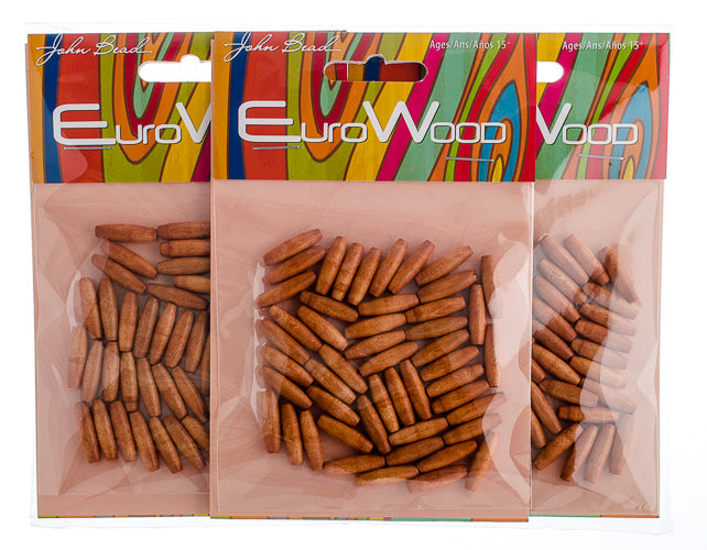 Euro Wood Beads Oval 4.5x16mm