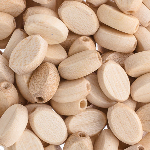 Euro Wood Beads Flat Oval 8x12mm 