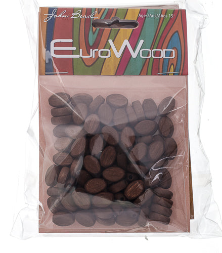 Euro Wood Beads Flat Oval 8x12mm 