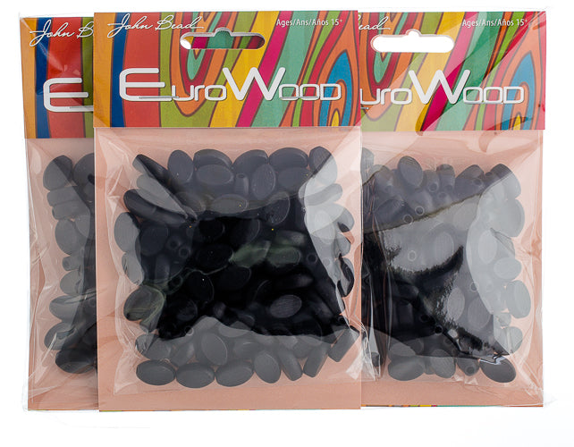 Euro Wood Beads Flat Oval 8x12mm 