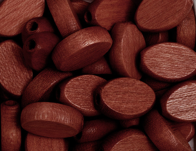 Euro Wood Beads Flat Oval 8x12mm - 100 pcs