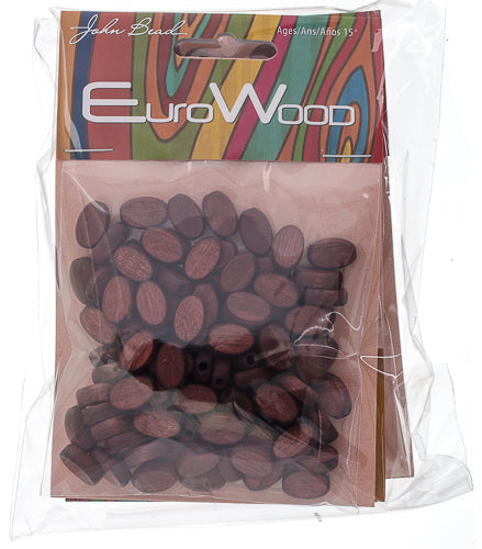 Euro Wood Beads Flat Oval 8x12mm 