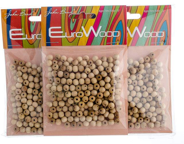 Euro Wood Beads Round 6mm 