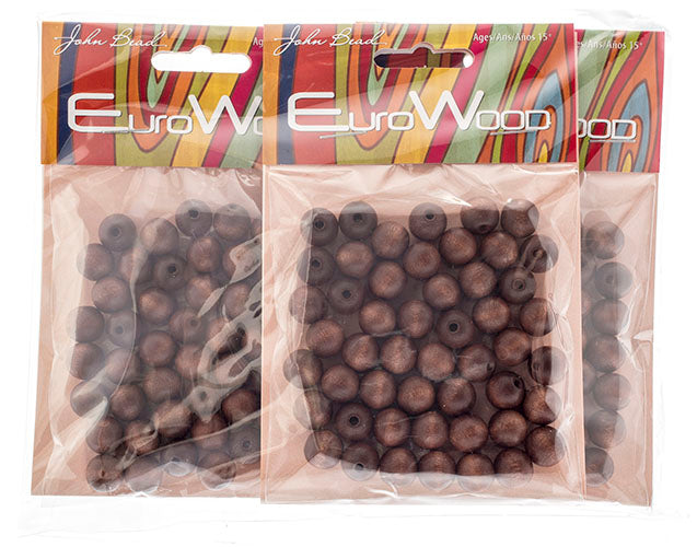 Euro Wood Beads Round 10mm 