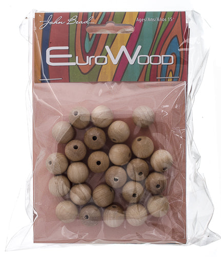 Euro Wood Beads Round 12mm 