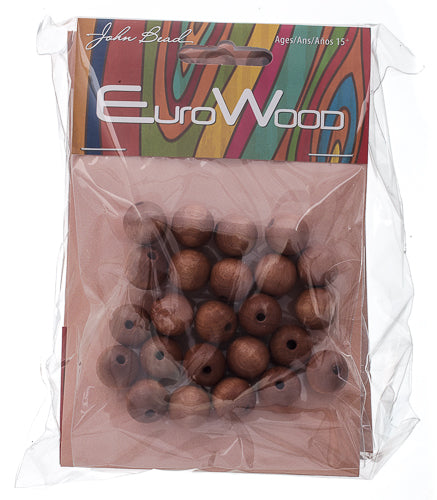 Euro Wood Beads Round 12mm 