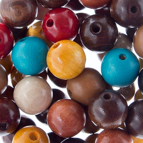 Euro Wood Beads Round 12mm 