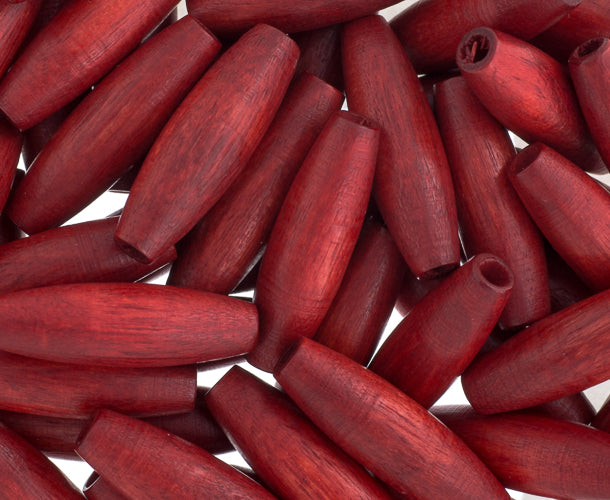 Euro Wood Spaghetti Beads 6x20mm 50pcs