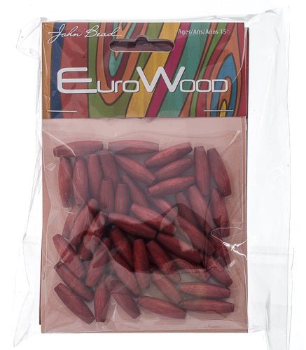 Euro Wood Spaghetti Beads 6x20mm 