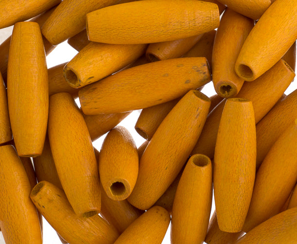 Euro Wood Spaghetti Beads 6x20mm 