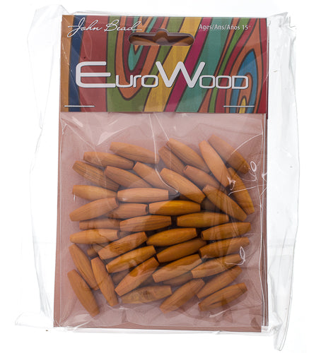 Euro Wood Spaghetti Beads 6x20mm 