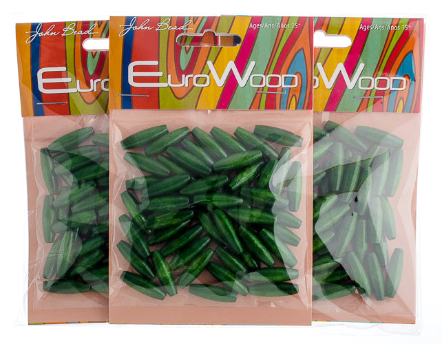 Euro Wood Spaghetti Beads 6x20mm 