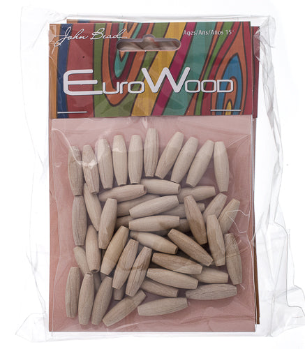 Euro Wood Spaghetti Beads 6x20mm 