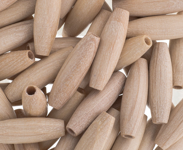 Euro Wood Spaghetti Beads 6x20mm 