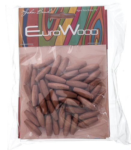 Euro Wood Spaghetti Beads 6x20mm 