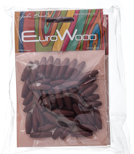 Euro Wood Spaghetti Beads 6x20mm 
