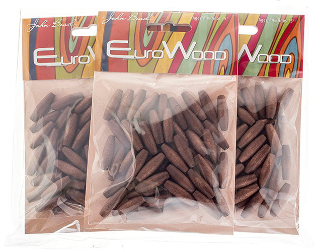 Euro Wood Spaghetti Beads 6x20mm 