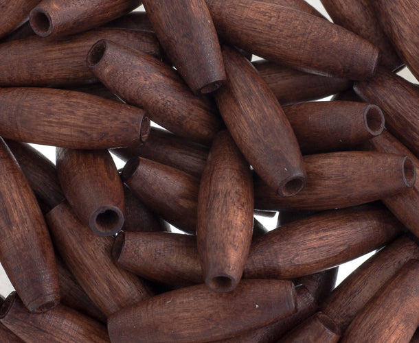 Euro Wood Spaghetti Beads 6x20mm 