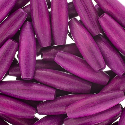 Euro Wood Spaghetti Beads 6x20mm 