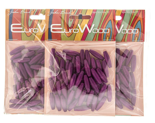 Euro Wood Spaghetti Beads 6x20mm 