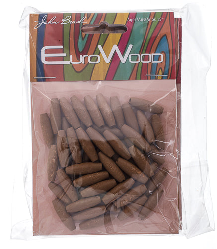 Euro Wood Spaghetti Beads 6x20mm 