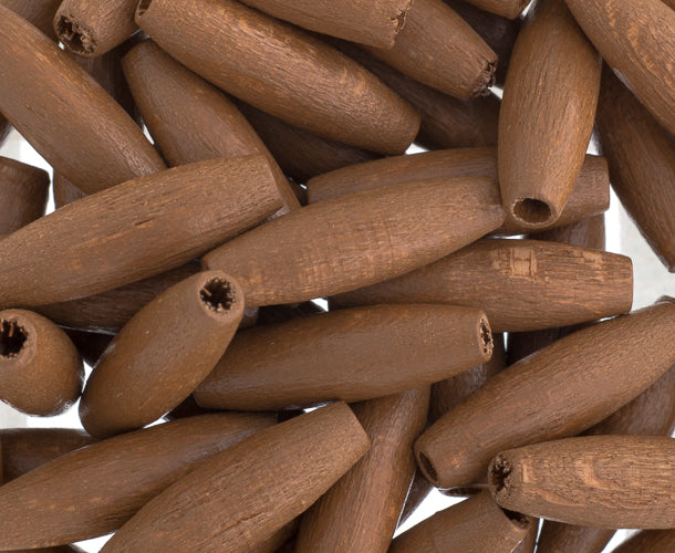 Euro Wood Spaghetti Beads 6x20mm 50pcs