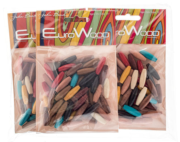 Euro Wood Spaghetti Beads 6x20mm 