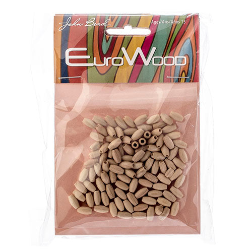 Euro Wood Beads Oval 4x8mm 100pcs
