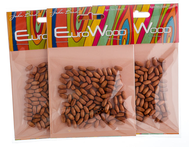 Euro Wood Beads Oval 4x8mm 100pcs