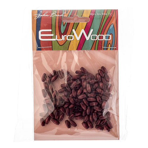 Euro Wood Beads Oval 4x8mm 100pcs