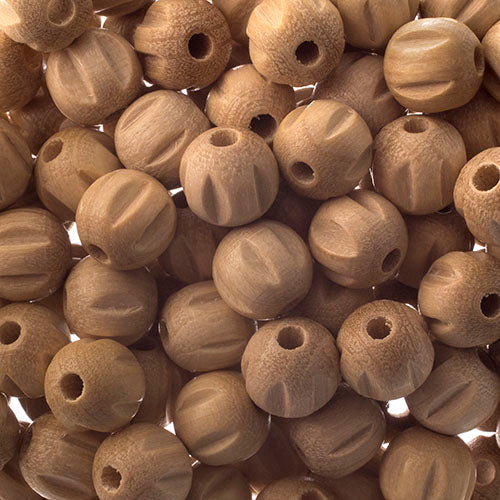 Euro Wood Beads Round Ridged 8mm