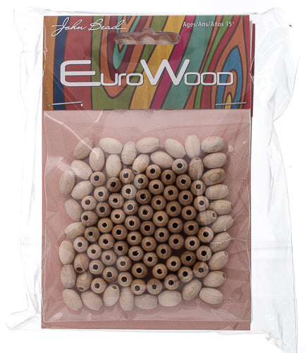 Euro Wood Beads Oval 6x9mm 