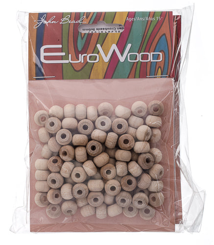 Euro Wood Crowbeads 9x6mm 