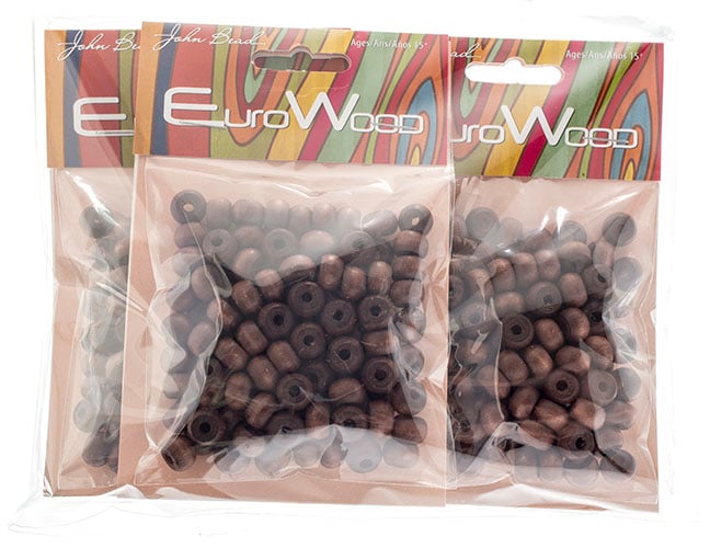 Euro Wood Crowbeads 9x6mm 